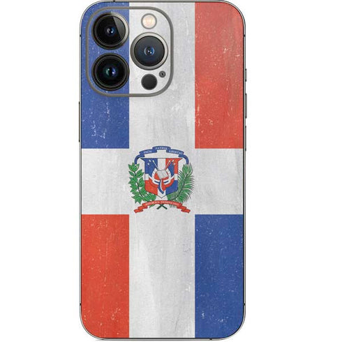 Dominican Republic Flag Distressed iPhone 14 Pro Skin
